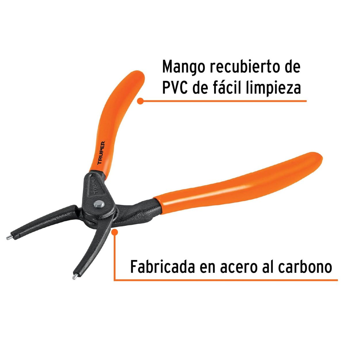 TRUPER - Pinza punta recta 7 para cerrar anillos mango de PVC
