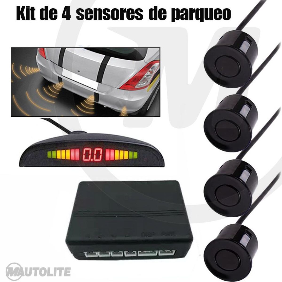OEM - Kit Sensor de Retroceso Aparcamiento 165mm Radar 25metros