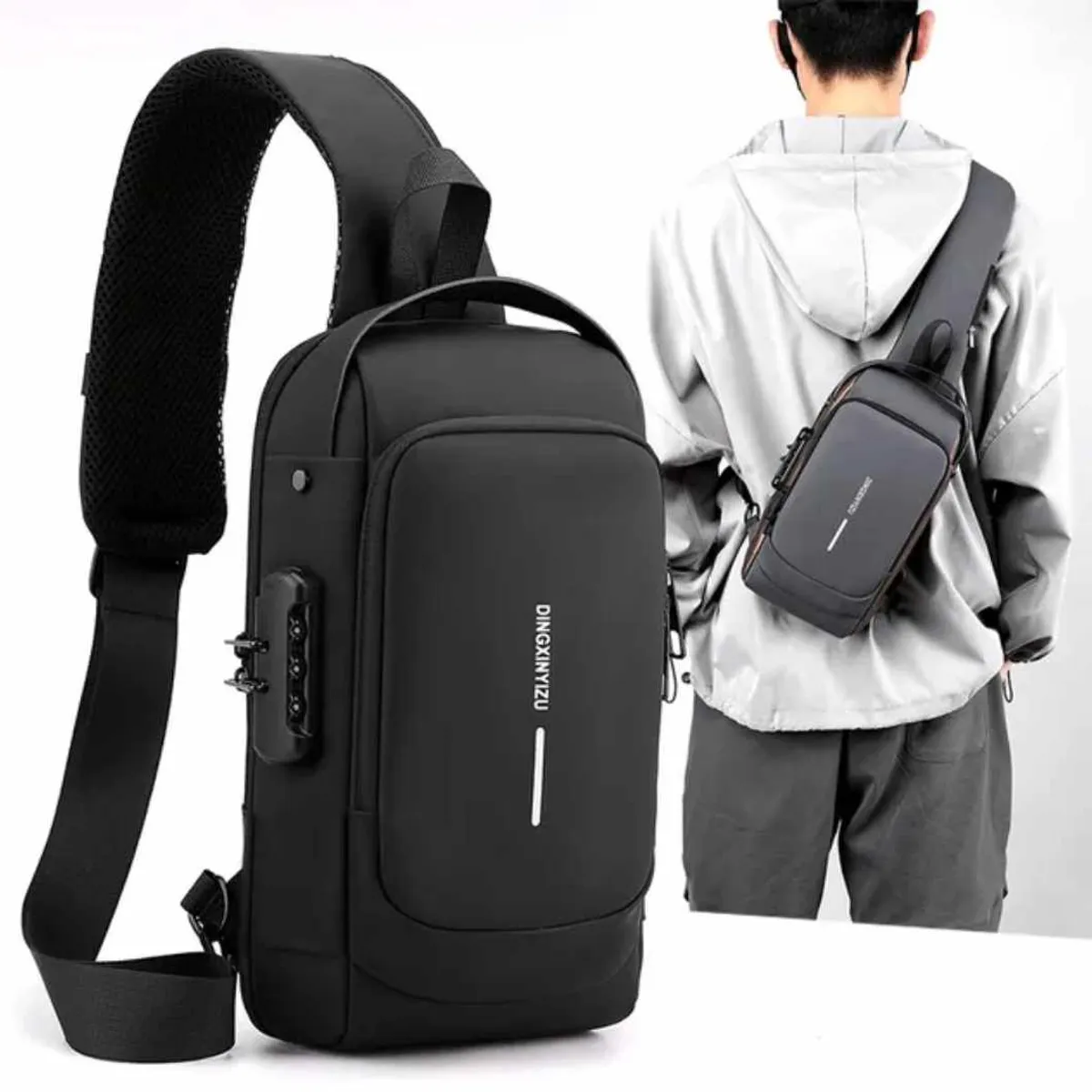 GENERICO - Morral Elegante Antirrobo Mochila con Candado de Hombre Trend 2023