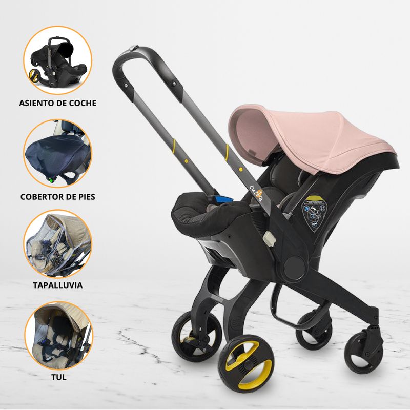 DOUX BEBE - Coche Portabebé 2 en 1 para Bebé «DONNA» Pink