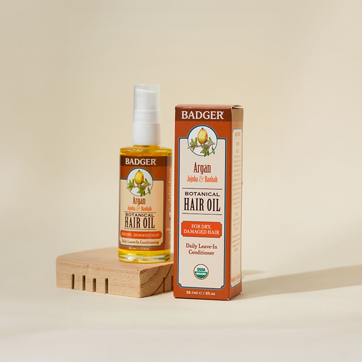 BADGER - Aceite Orgánico de Argán para el cabello 59.1 ml