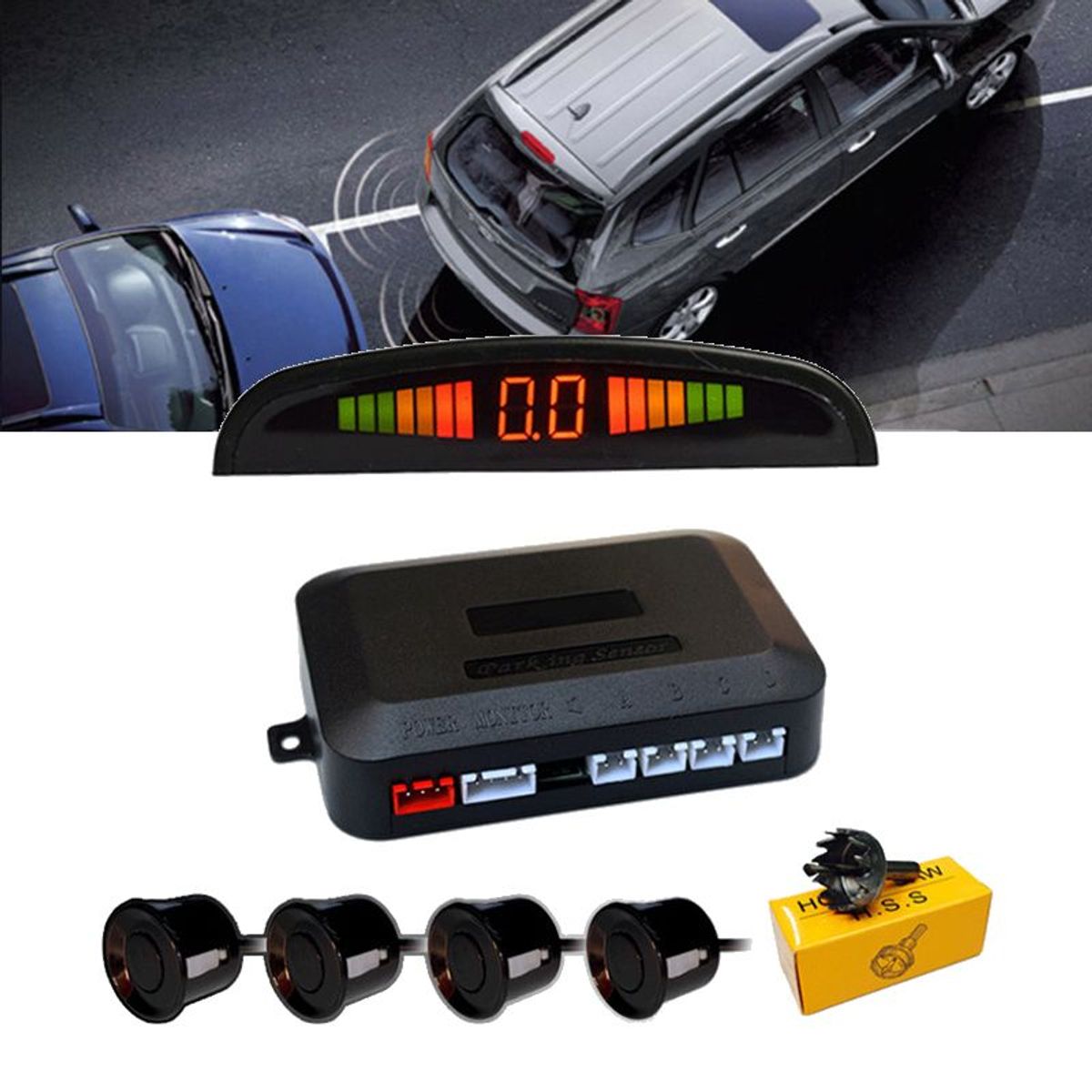 OEM - Kit Sensor Estacionar Retroceso Aparcamiento 165mm 25metros