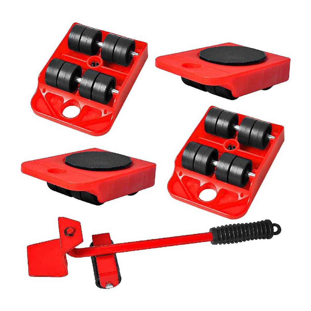 GENERICO - Kit de Ruedas para Mover Muebles Rojo