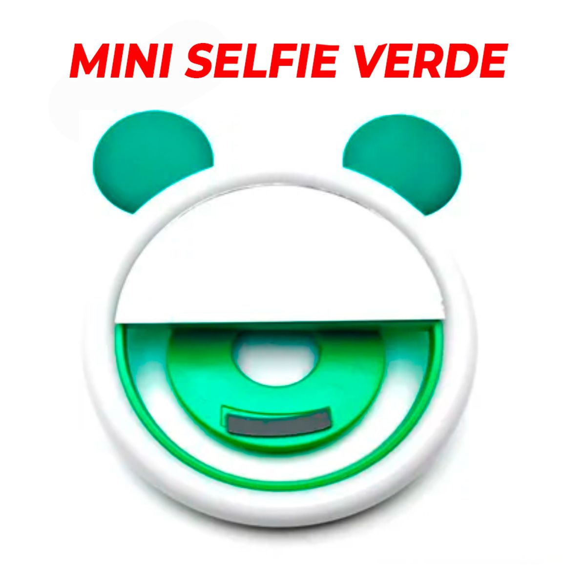 GENERICO - Mini Aro Selfie Con Luz Led y Batería Recargable Verde Para Telefono