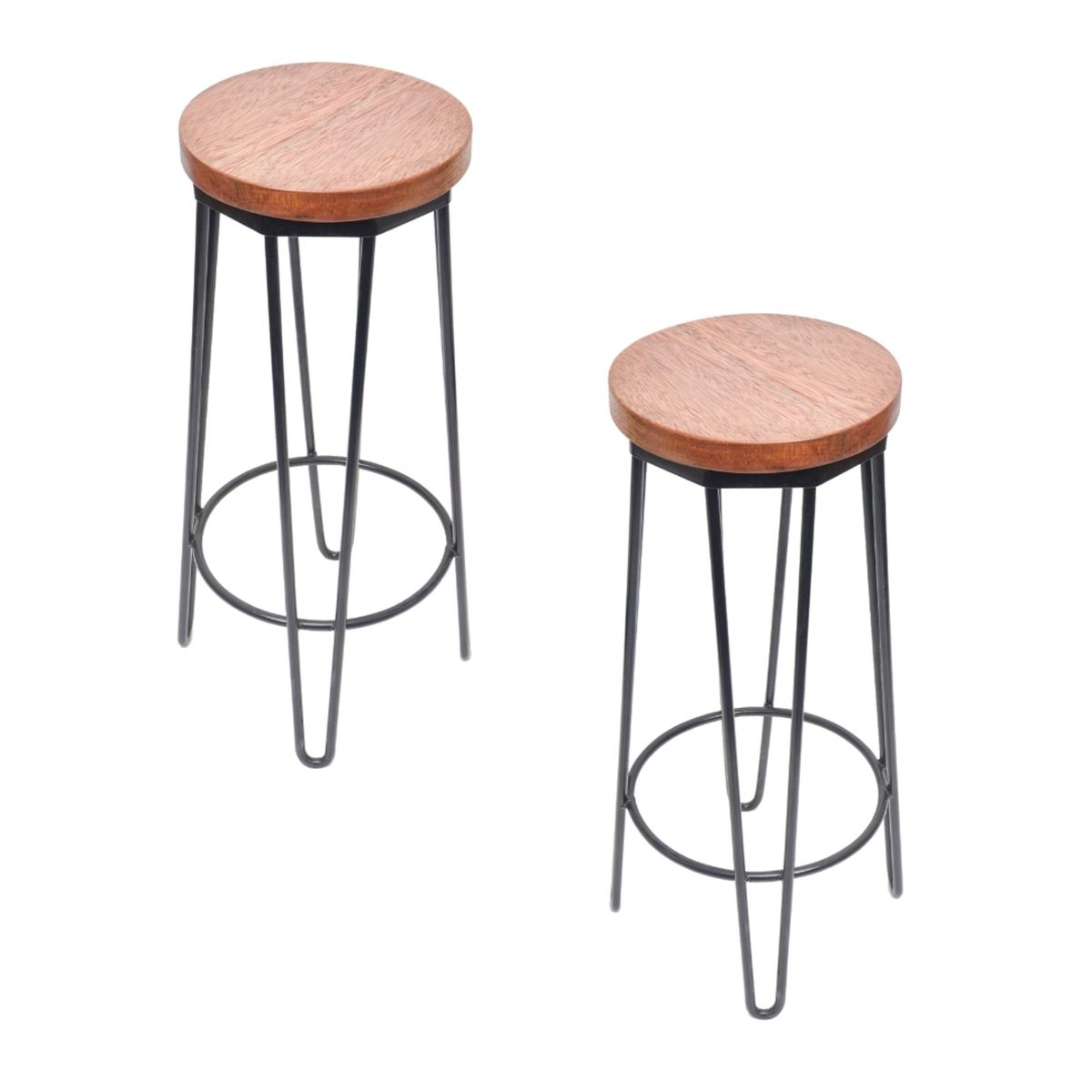 GENERICO - SET X 2 Und Banco Bar de Metal Fijo Negro