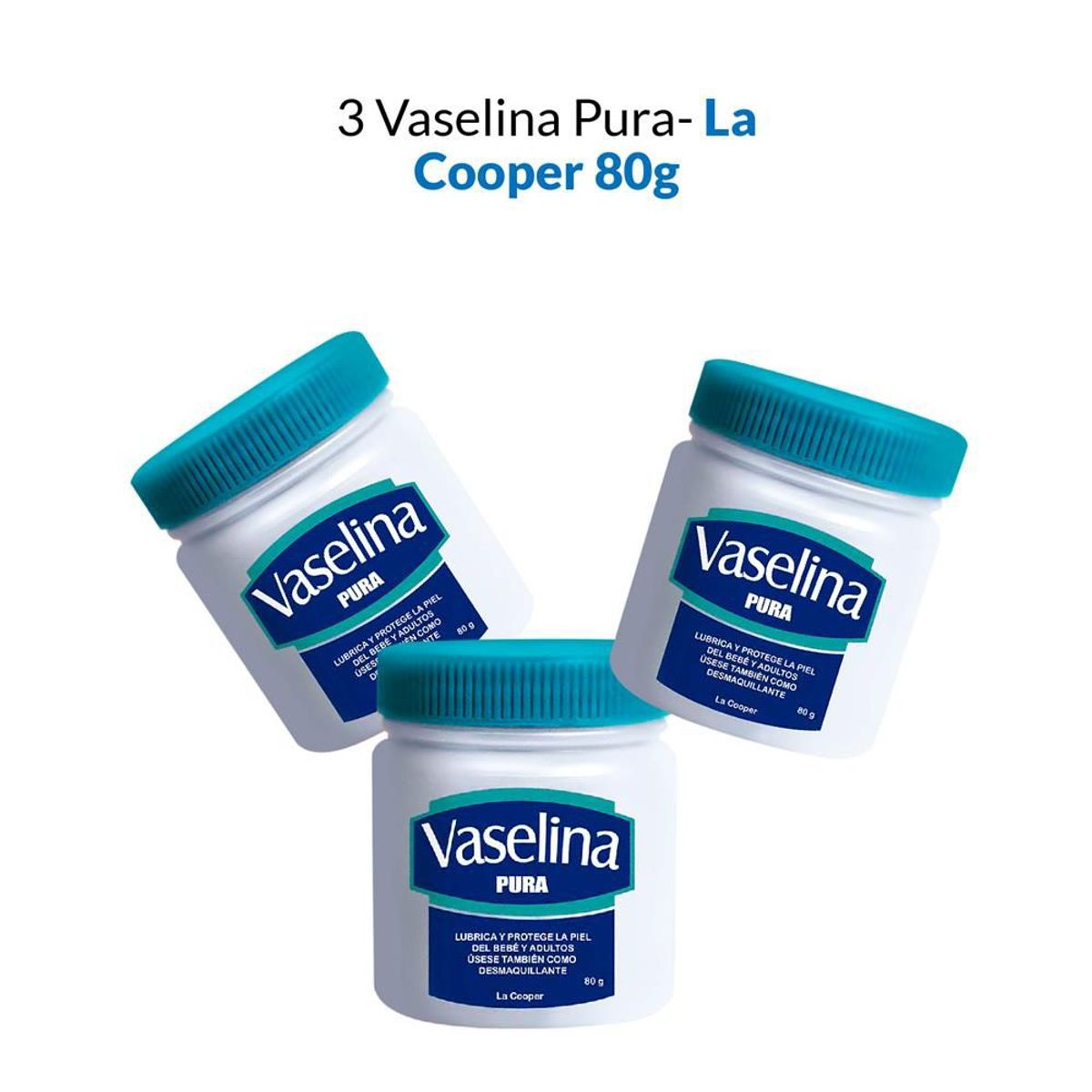 GENERICO - 3 Vaselina Pura La Cooper x 80g