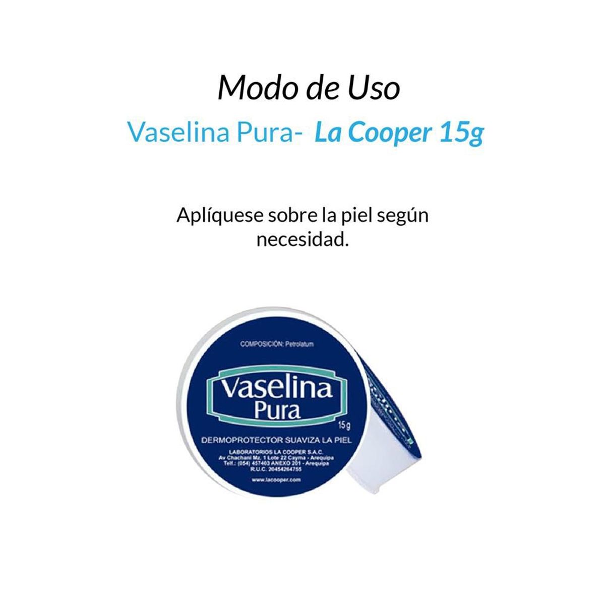 GENERICO - 2 Vaselina Pura La Cooper x 15g