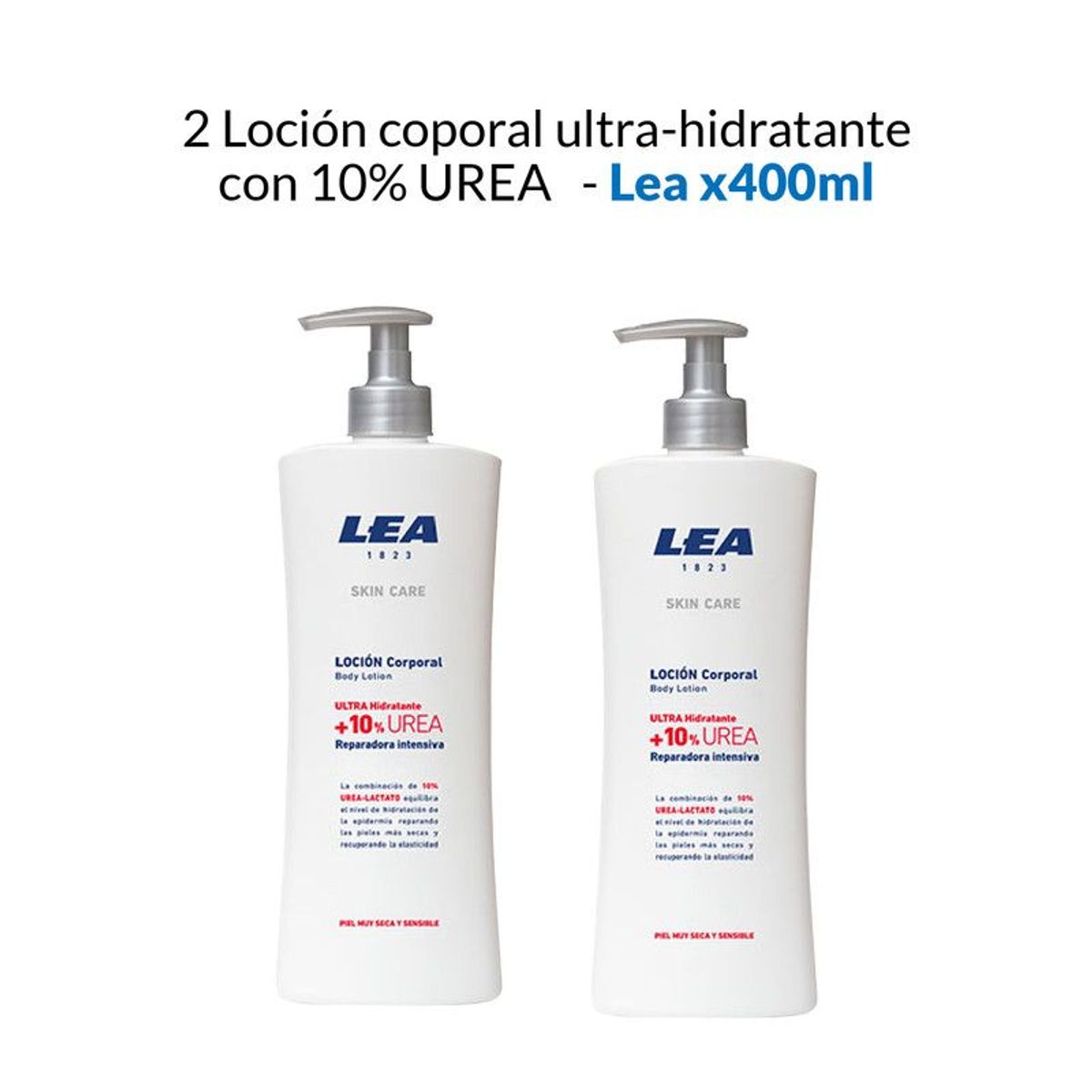 GENERICO - 2 Loción corporal ultra-hidratante con 10% UREA - Lea x400ml