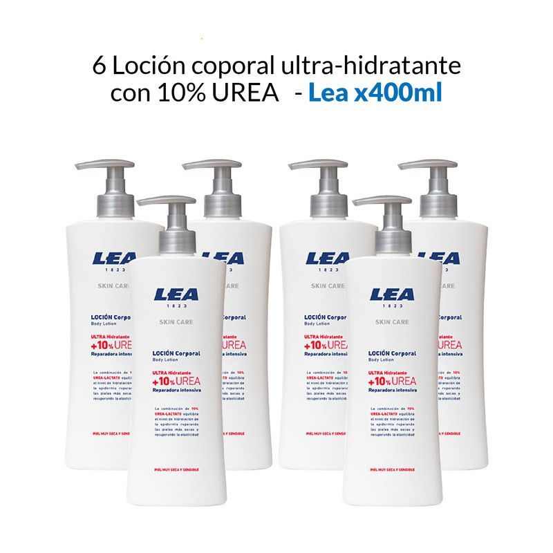 GENERICO - 6 Loción corporal ultra-hidratante con 10% UREA - Lea x400ml