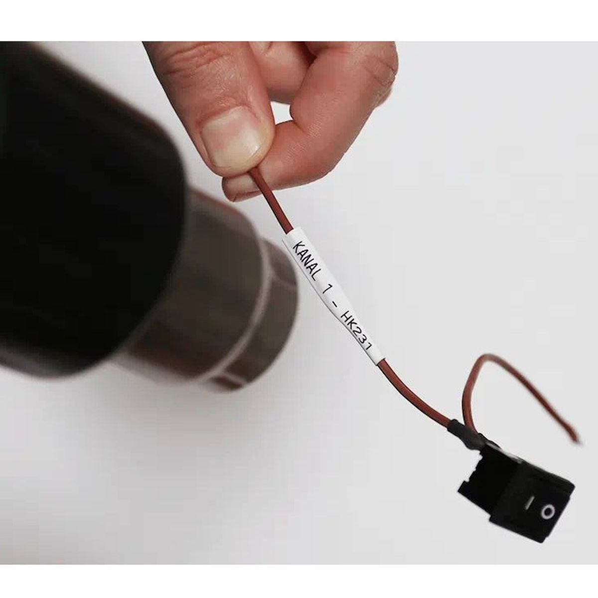 BROTHER - Cinta Brother HSe-221 Termocontraible (8.8mm x 1.5 mts) Blanco/Negro