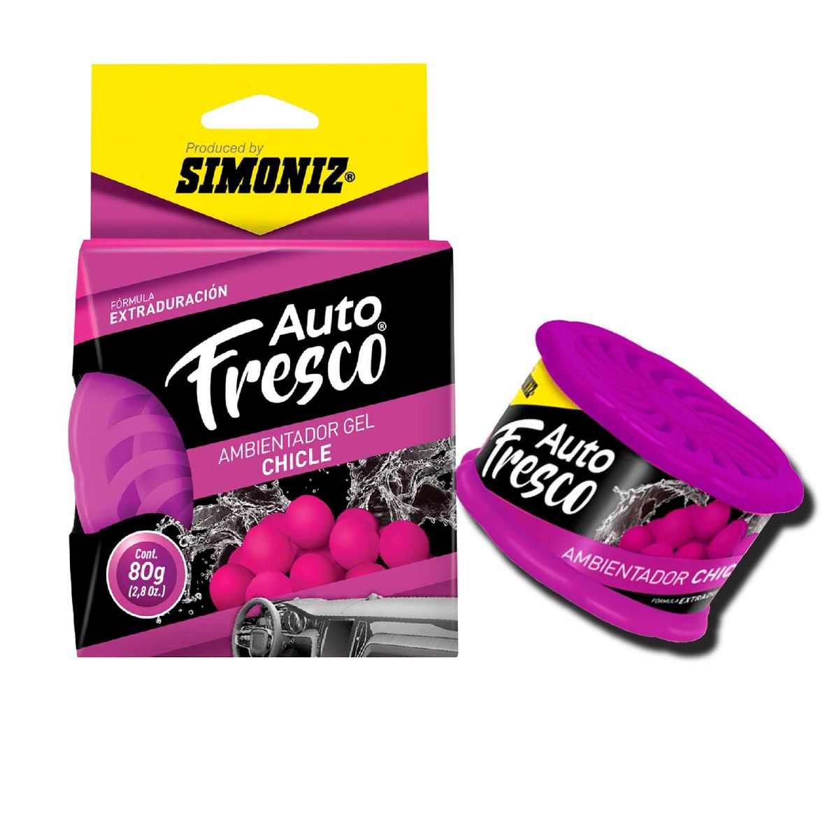 SIMONIZ - AMBIENTADOR GEL CHICLE MORADO AUTO FRESCO 80GR SIMONIZ