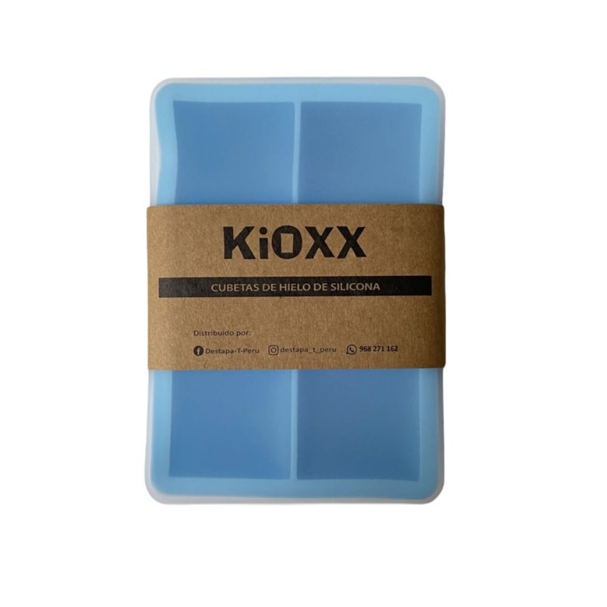 KIOXX - Cubeta de hielo de silicona KIOXX 6 cavidades Celeste