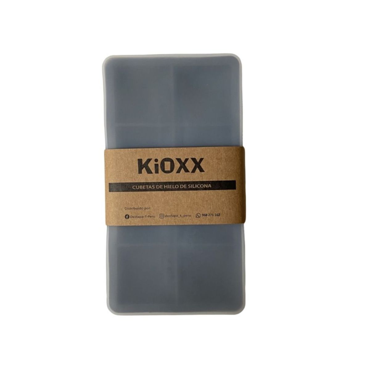 KIOXX - Cubeta de hielo de silicona KIOXX 8 cavidades Negra
