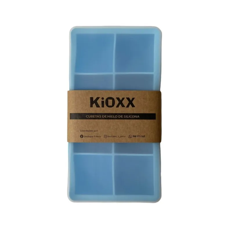 KIOXX - Cubeta de hielo de silicona KIOXX 8 cavidades Celeste