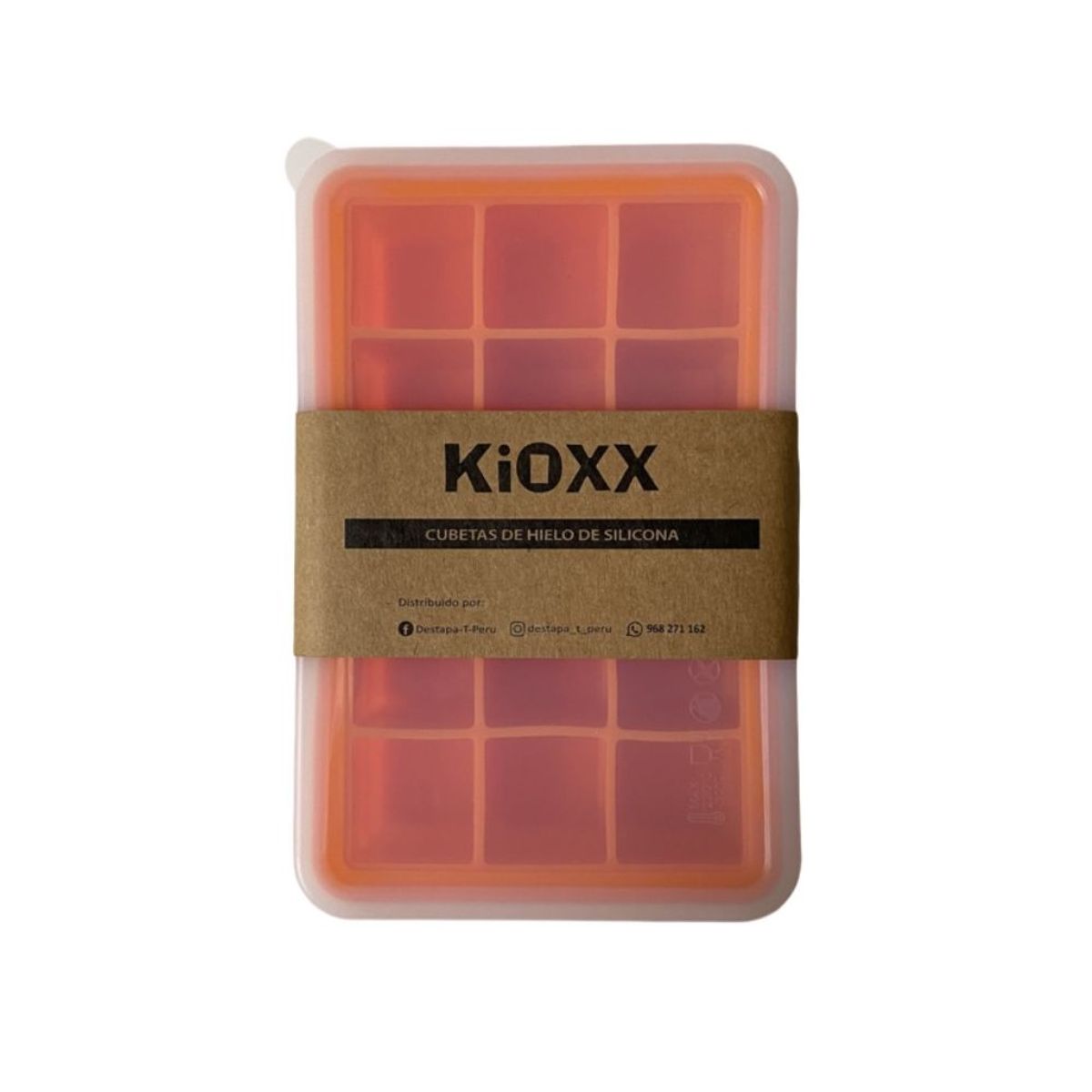 KIOXX - Cubeta de hielo de silicona KIOXX 15 cavidades Naranja
