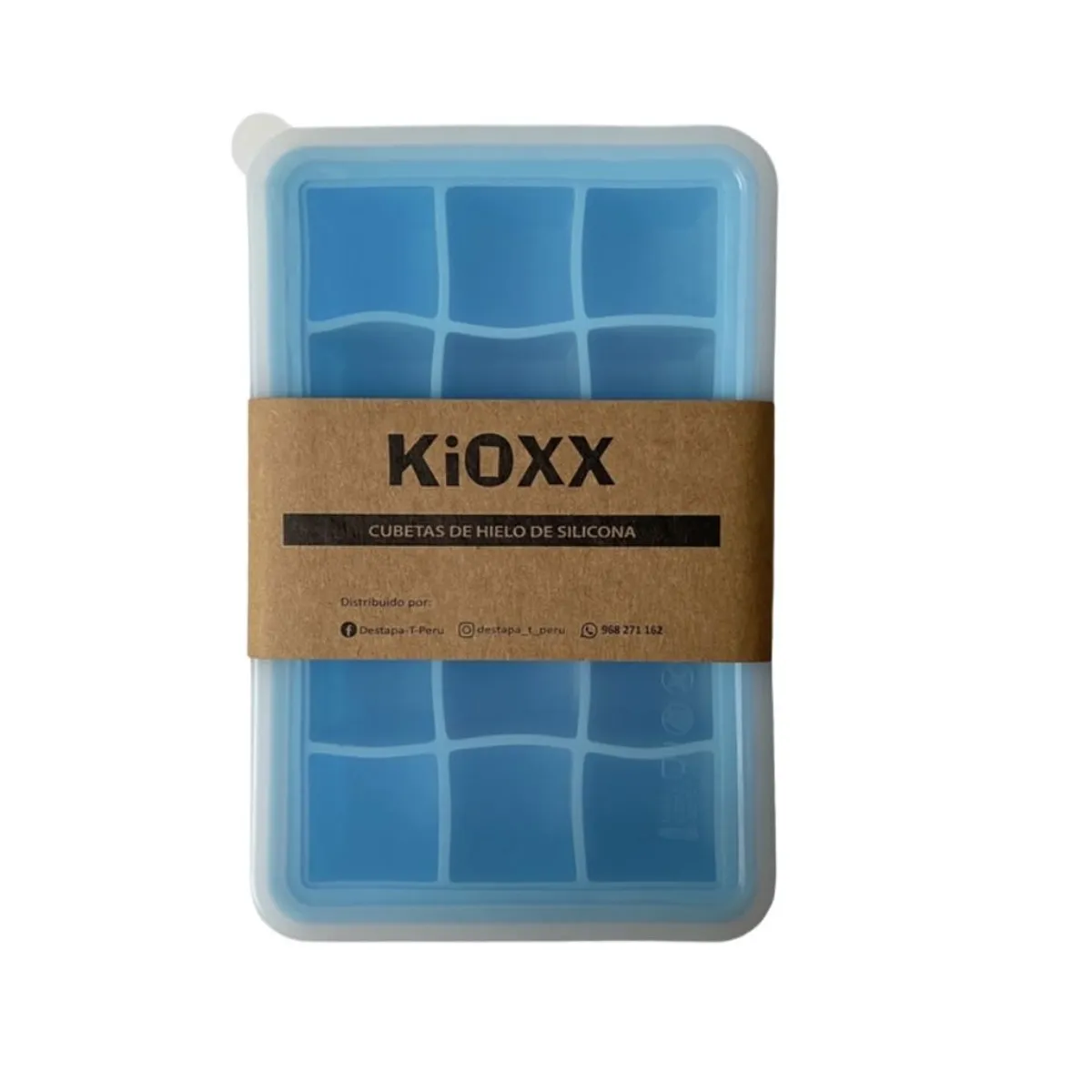 KIOXX - Cubeta de hielo de silicona KIOXX 15 cavidades Celeste