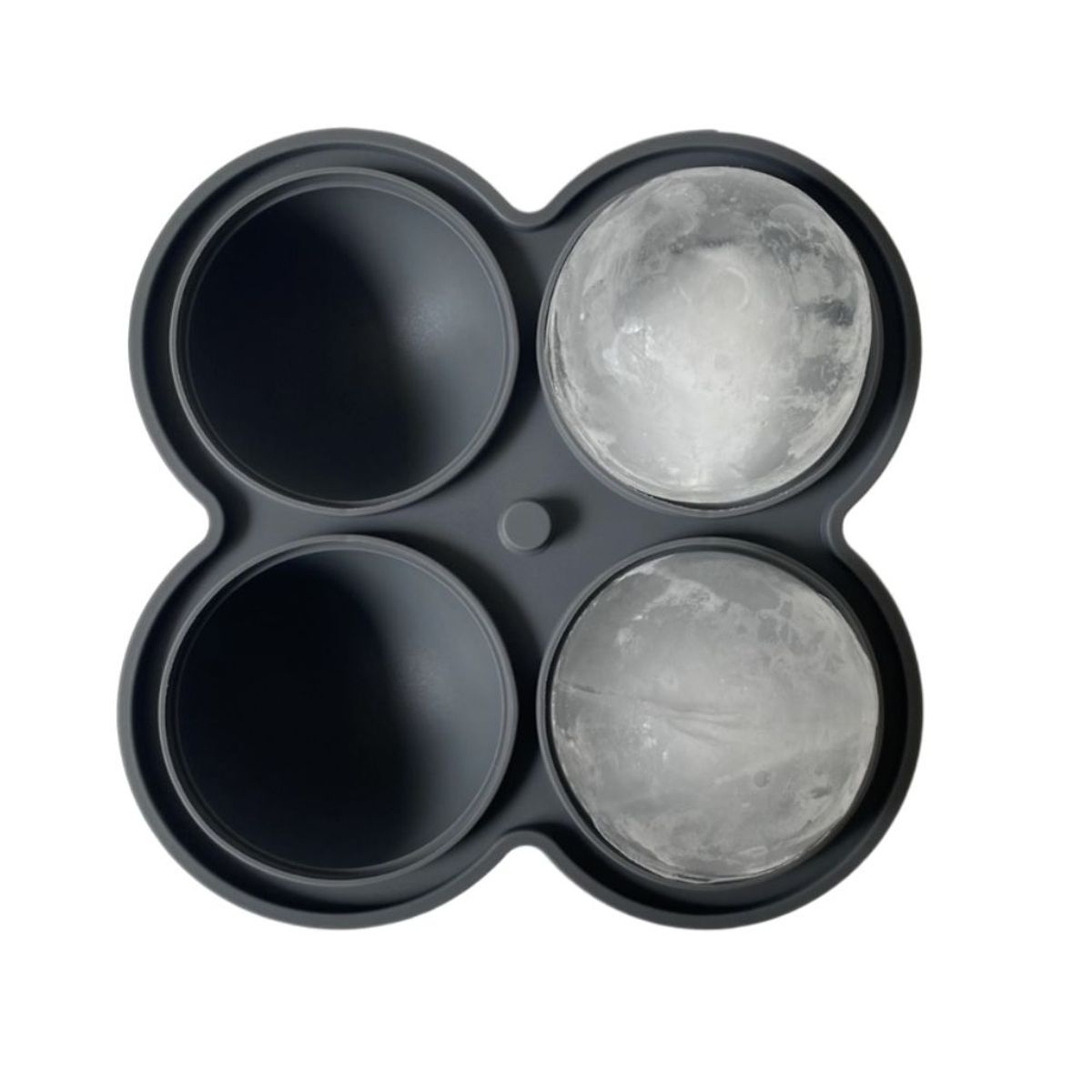 KIOXX - Cubeta de silicona de hielos circulares 4 cavidades KiOXX Gris