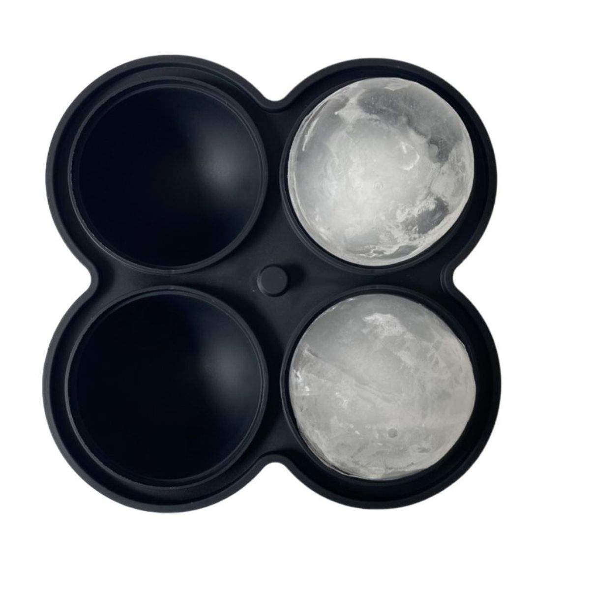 KIOXX - Cubeta de silicona de hielos circulares 4 cavidades KiOXX Negra