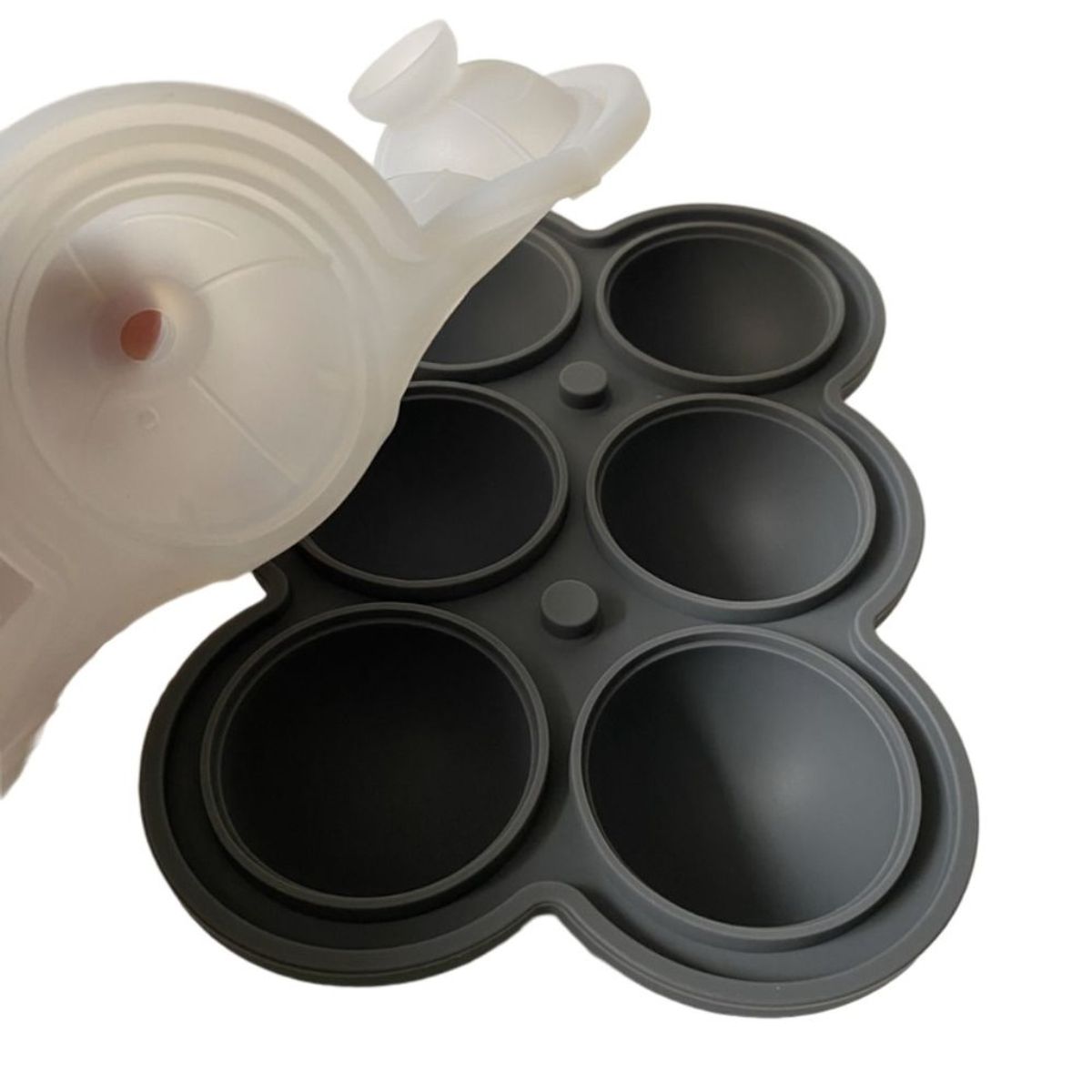 KIOXX - Cubeta de silicona de hielos circulares 6 cavidades KiOXX Gris