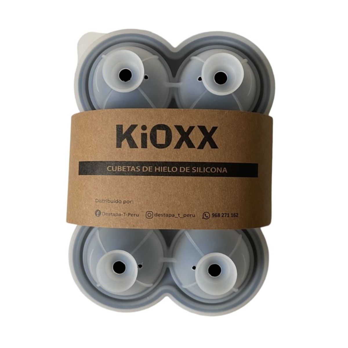 KIOXX - Cubeta de silicona de hielos circulares 6 cavidades KiOXX Negra