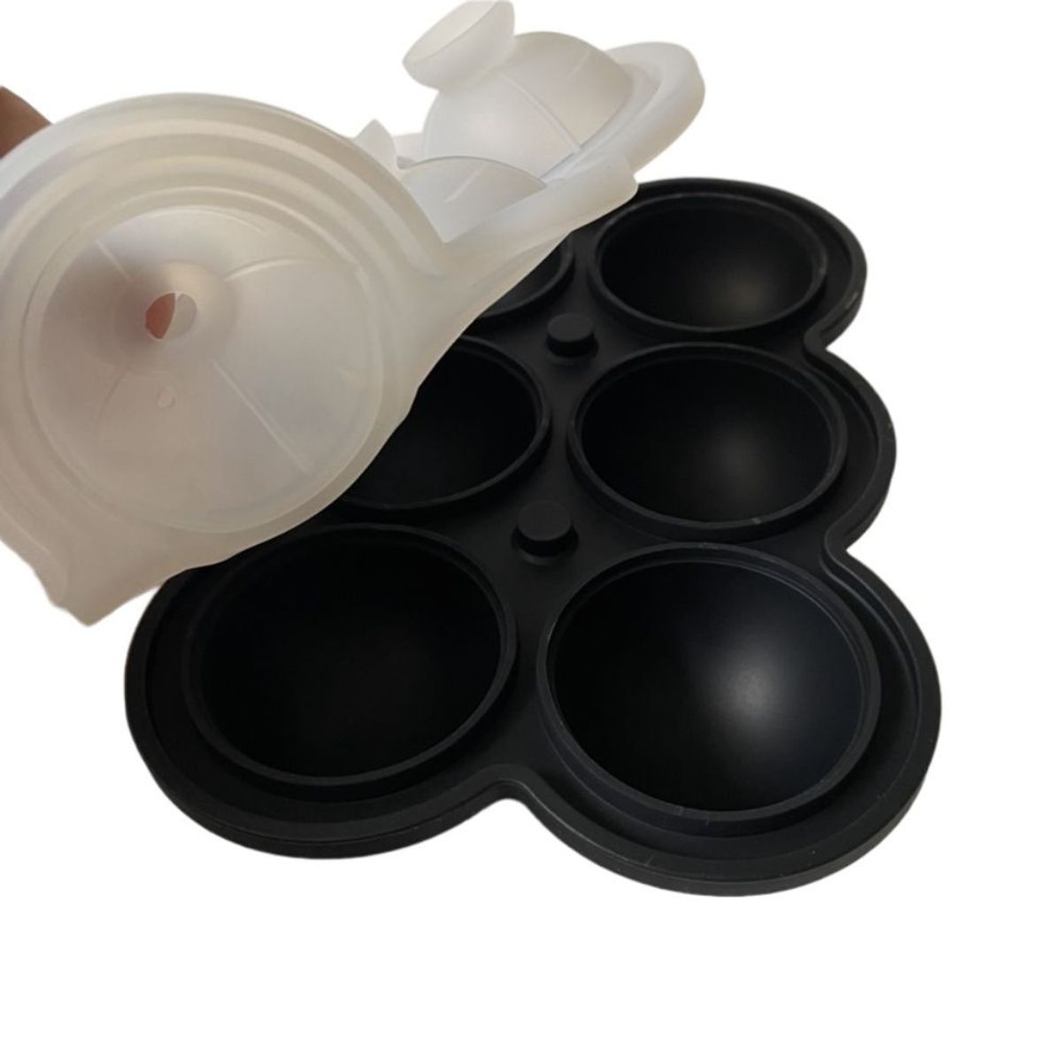 KIOXX - Cubeta de silicona de hielos circulares 6 cavidades KiOXX Negra