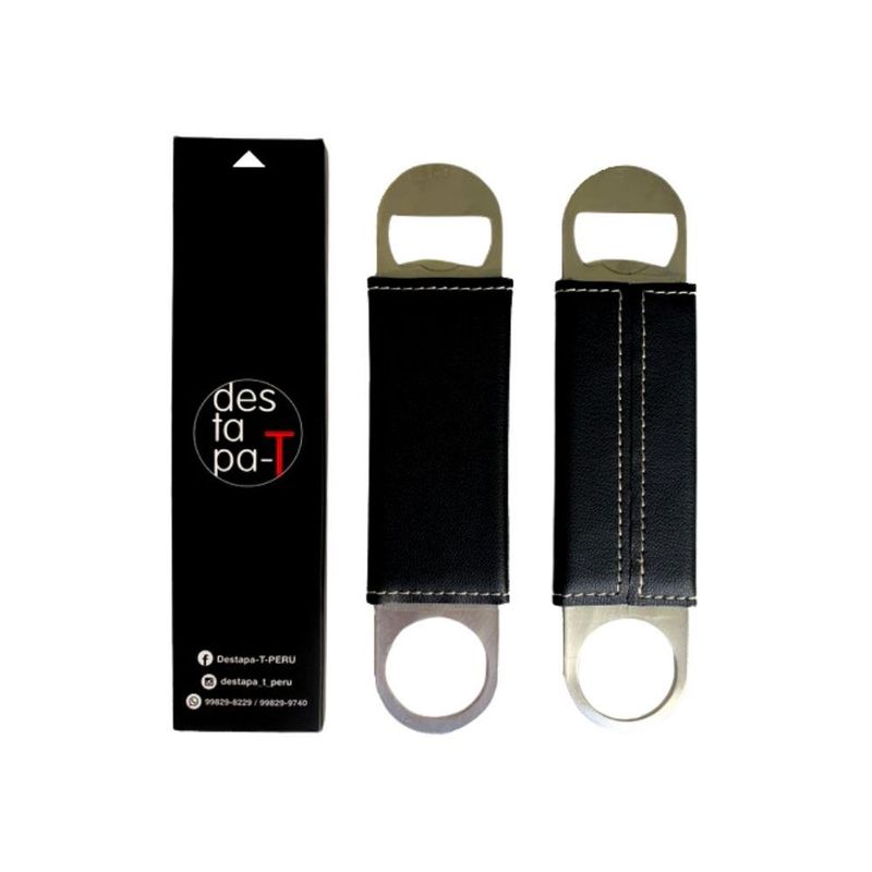 DESTAPA T PERU - Destapador Inox Biocuero 18x4cms DestapaT Negro