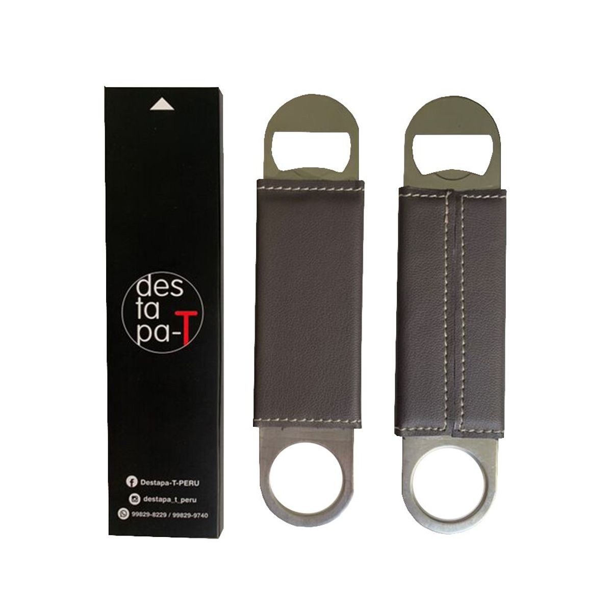 DESTAPA T PERU - Destapador Inox Biocuero 18x4cms DestapaT Gris