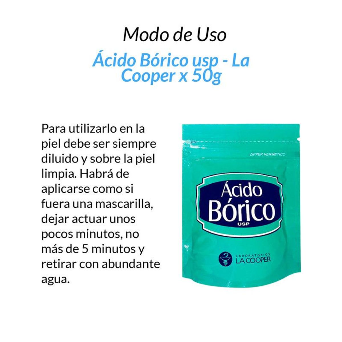 GENERICO - Ácido Bórico usp - La Cooper x 50g