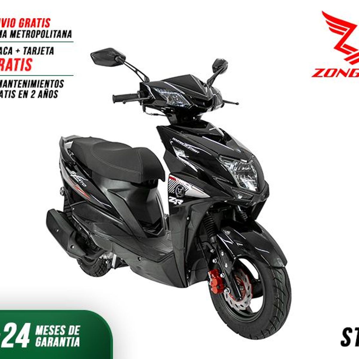 ZONGSHEN - MOTO SCOOTER ZONGSHEN ESTILO EUROPEO STRATO 125CC NEGRO