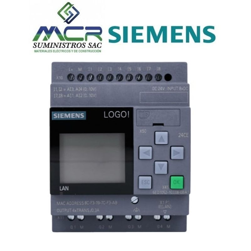 SIEMENS - PLC logo con tension 24V DC 8 ENTRADA S 4SALIDAS C/PANTALLA Siemens