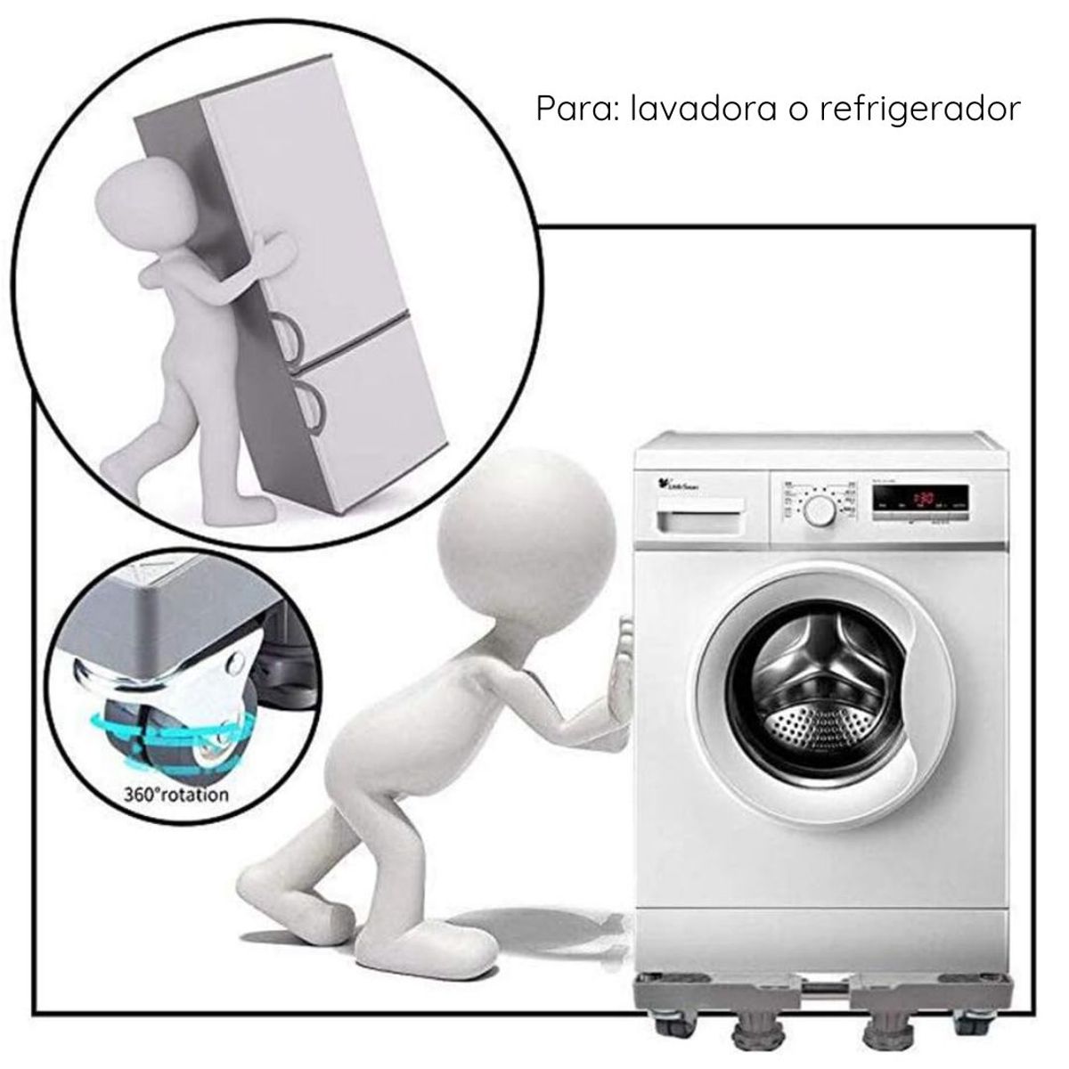 INSPIRA MARKET - Soporte con ruedas para lavadora y refrigeradora