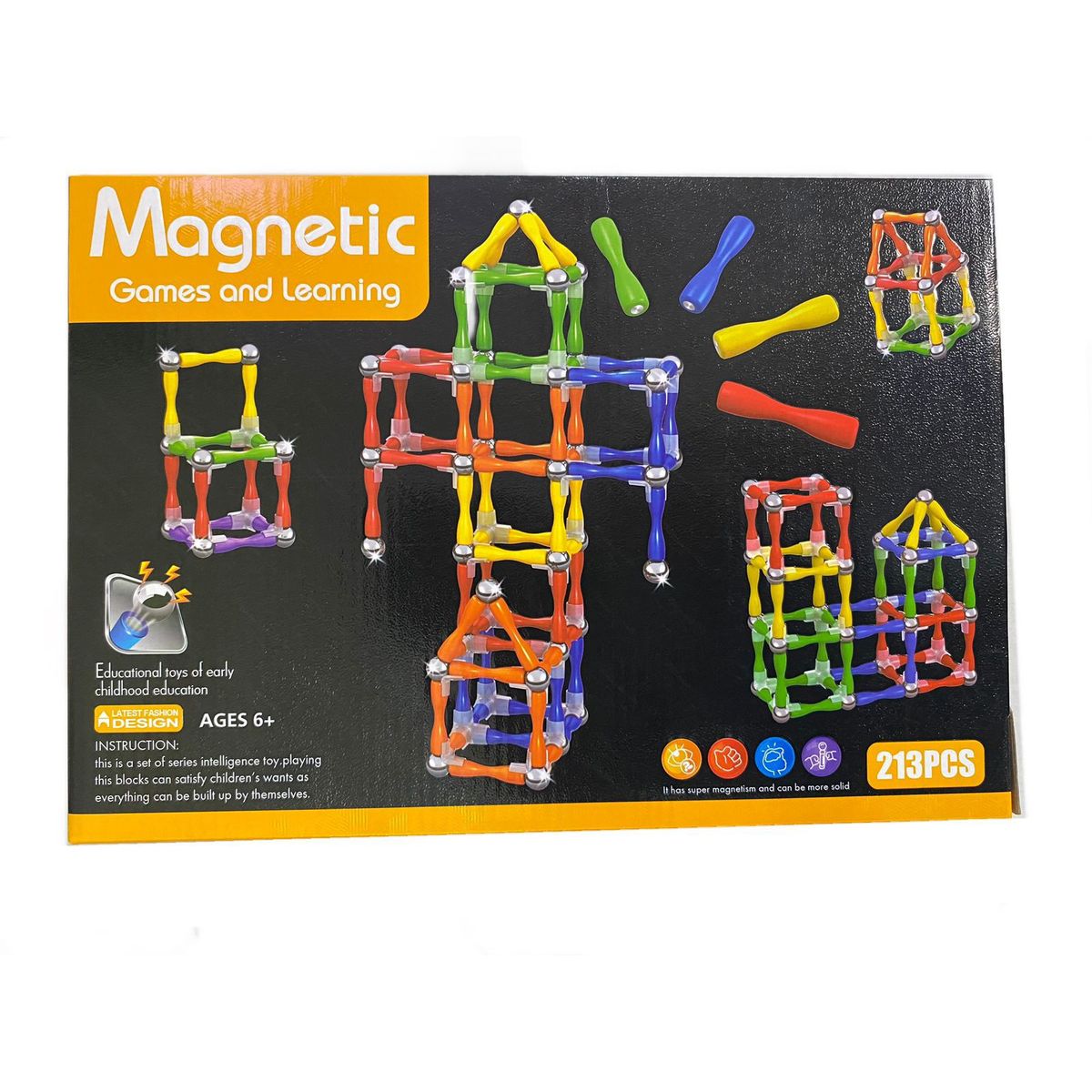 GENERICO - Bloques de construcción magnéticos - 213 Pcs