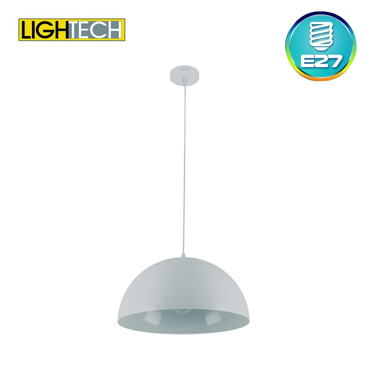 LIGHTECH - Lightech lámpara colgante Bowl E27 color blanco - No incluye foco