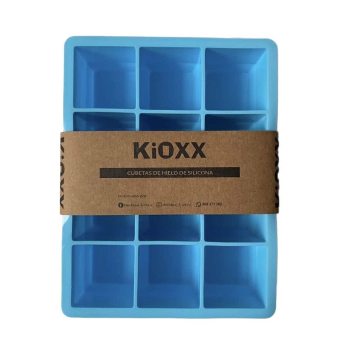 KIOXX - Cubeta de Hielo de Silicona 12 Cavidades KiOXX Celeste