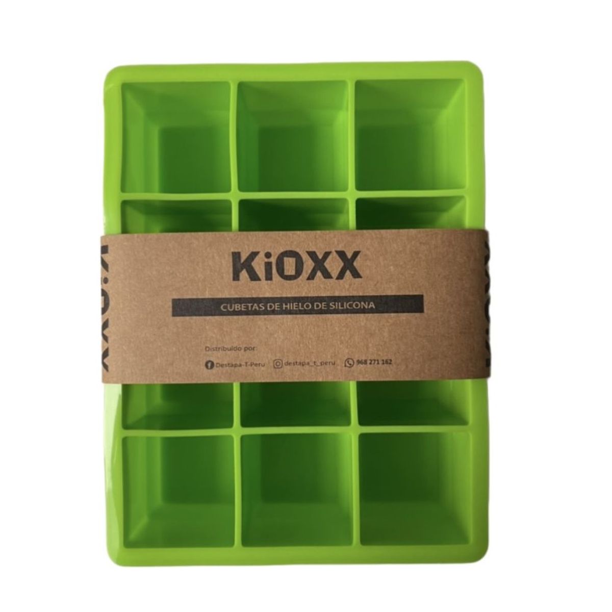 KIOXX - Cubeta de Hielo de Silicona 12 Cavidades KiOXX Verde