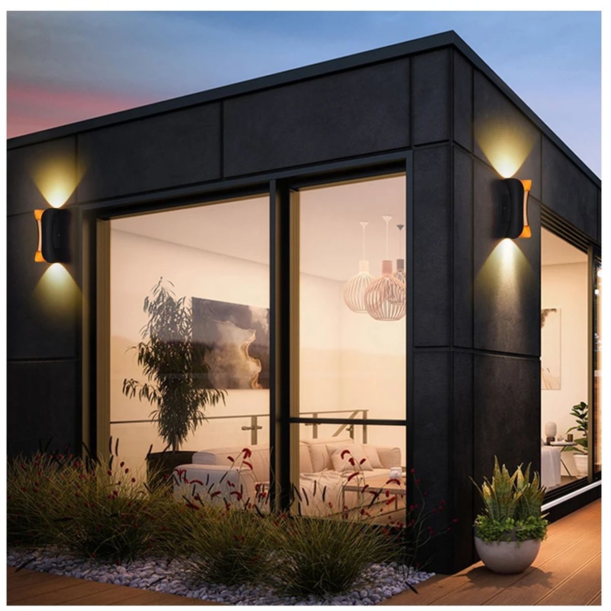 GENERICO - Pack 2 Lamparas de Pared Led Aplique Dorado 10 w Luz Calida