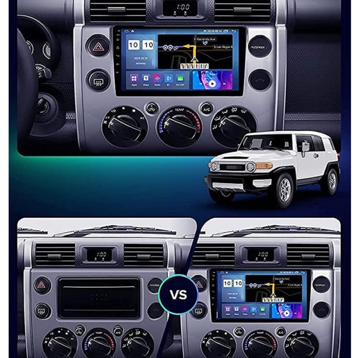 GENERICO - Autoradio Android Toyota FJ Cruiser 2007-2019 cámara Gratis