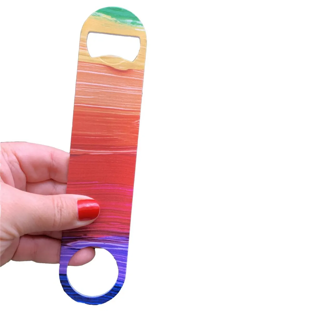 DESTAPA T PERU - Destapador metal full color 18x4cms DestapaT Arco Iris