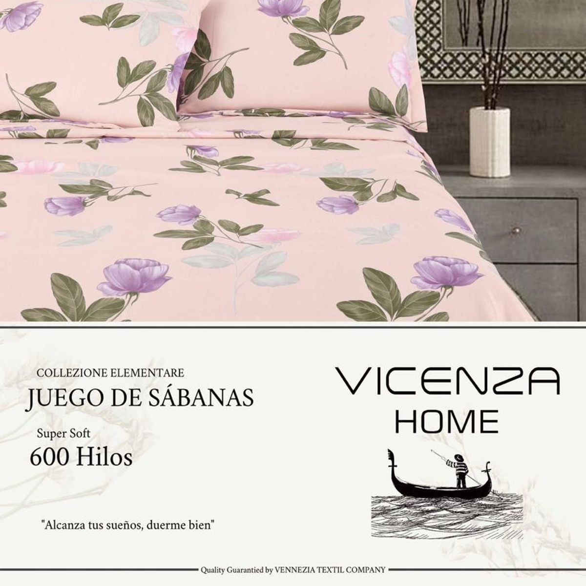 VENECIA - Set de SABANAS + Fundas - EUROPEO 2 Pz 100% Calidad