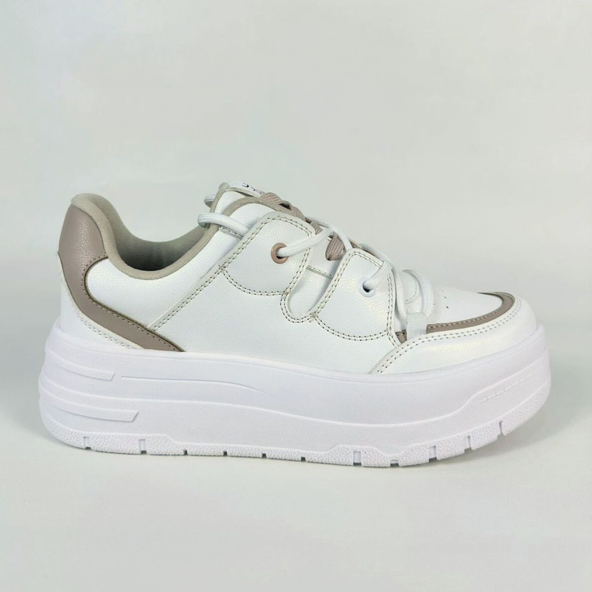 BASHIRA - Zapatilla para dama  Samara White Apli.Beige