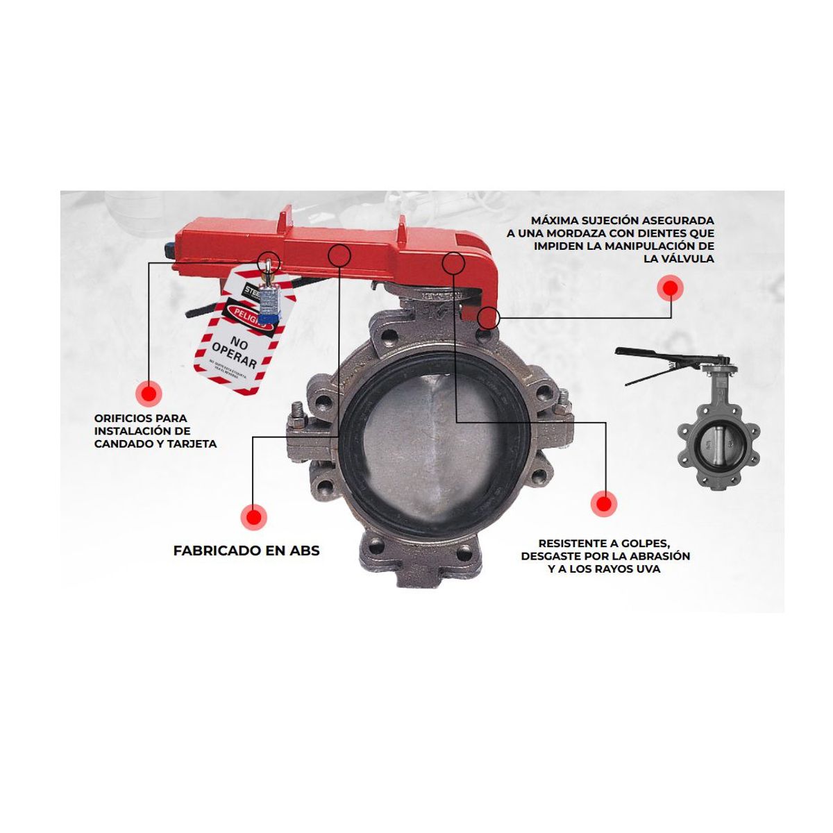 STEELPRO - BLOQUEO VÁLVULA CIERRE MARIPOSA 8-45MM