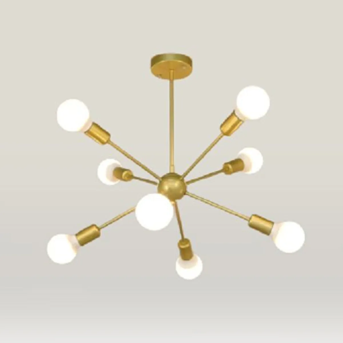 GENERICO - Lámpara colgante de techo átomo dorado- Incluye ocho bombillas