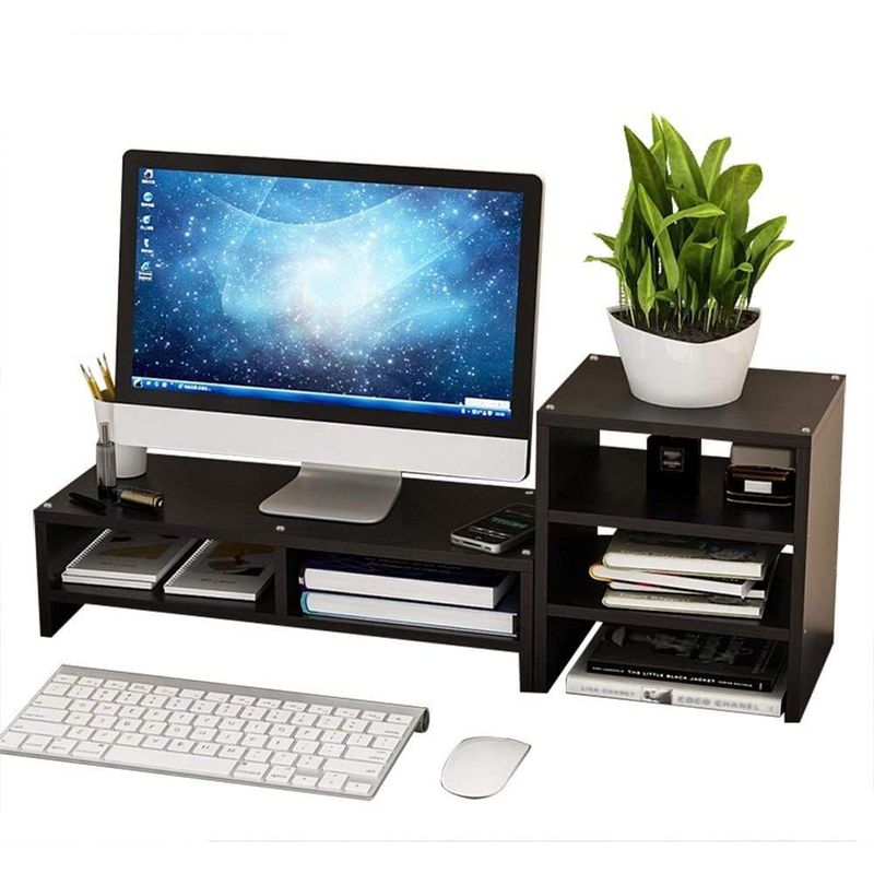 AMUEBLE - Base Soporte para monitores EMANUEL wuenge Repisa para monitores