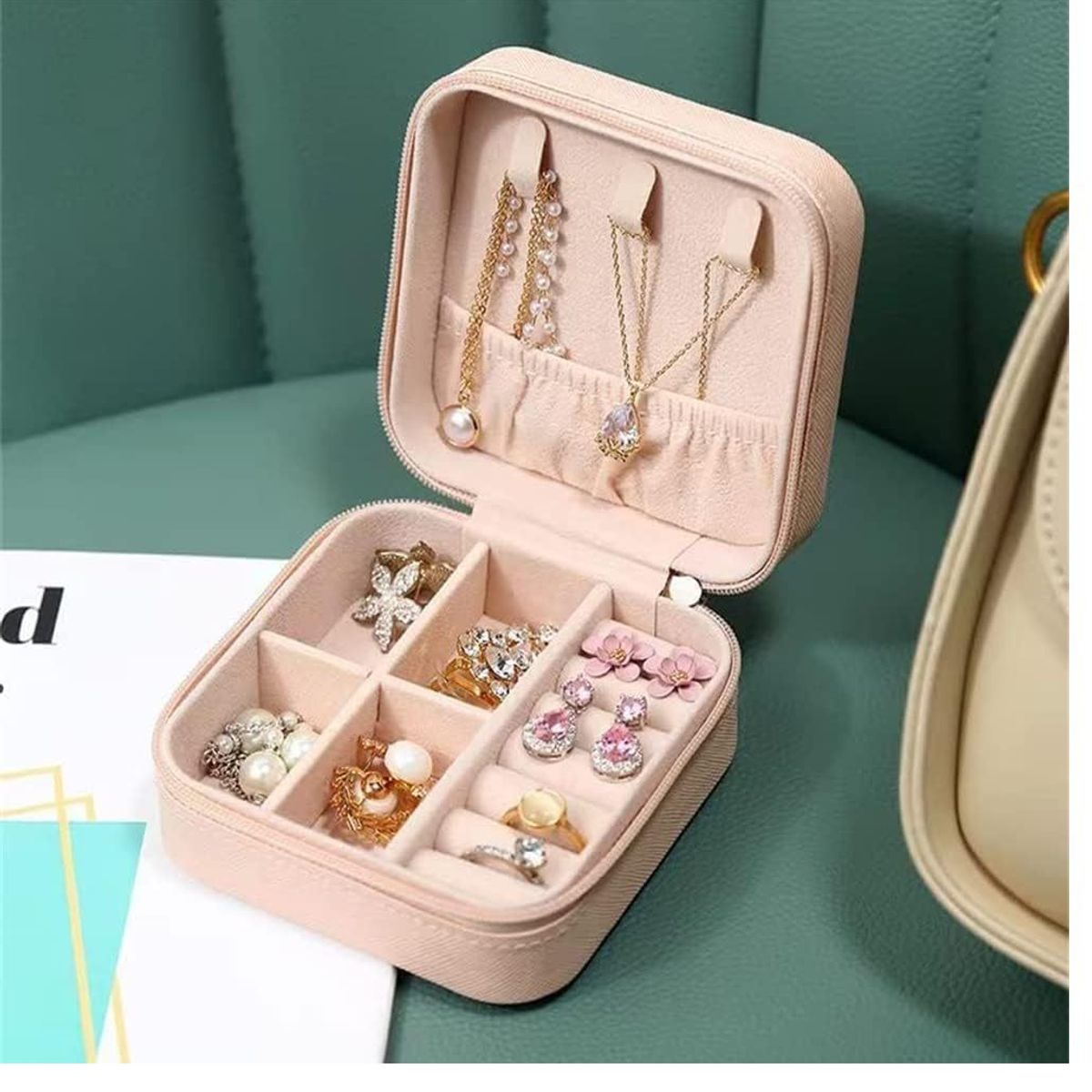 OEM - Mini Organizador de Joyas de Viaje Portátil con Cremallera