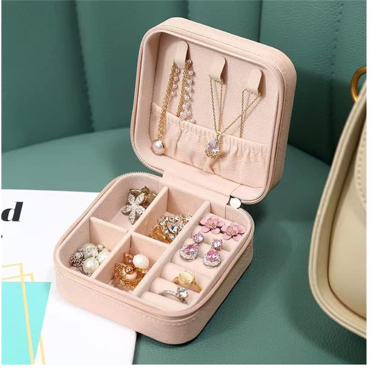 OEM - Mini Organizador de Joyas de Viaje Portátil con Cremallera