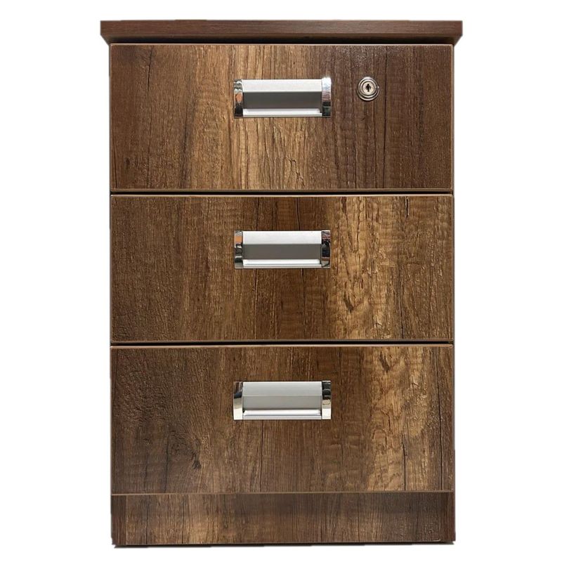 GENERICO - VELADOR DE 03 CAJONES COLOR CARAMELO