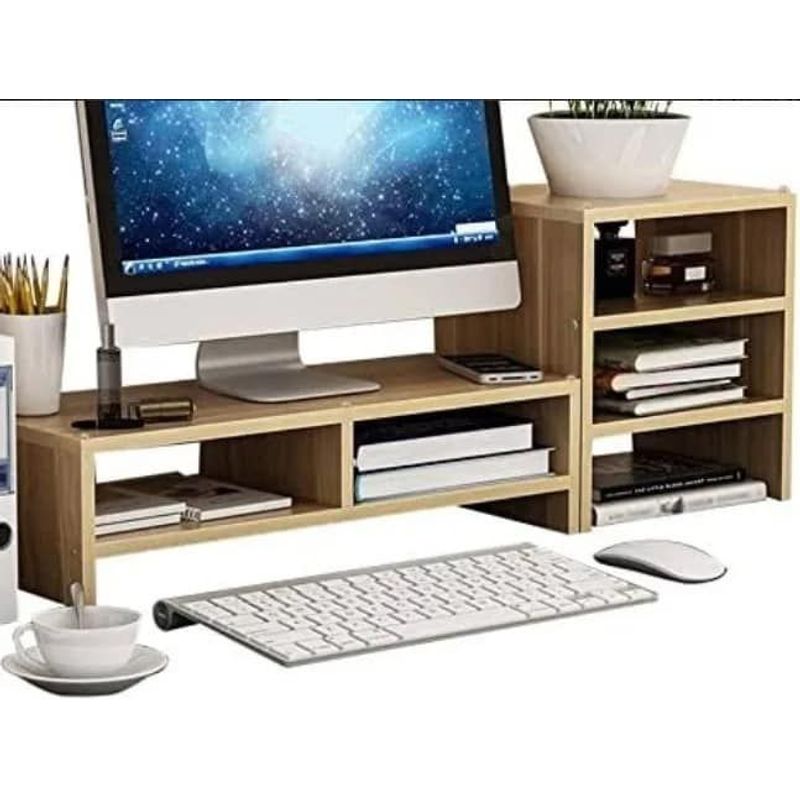 AMUEBLE - Base Soporte para monitores EMANUEL MARRON Repisa para monitores