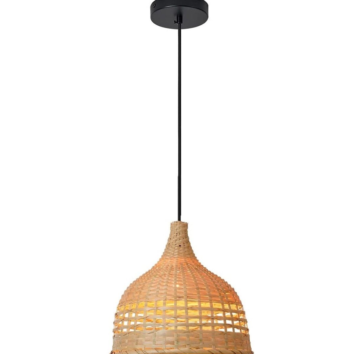 GENERICO - Lámpara colgante de bambú Natural semicírculo