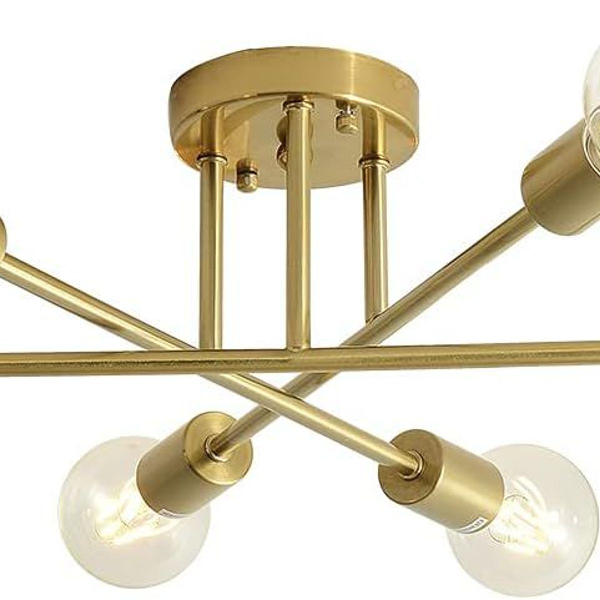 GENERICO - Lámpara colgante de techo araña color dorado - Incluye 6 focos