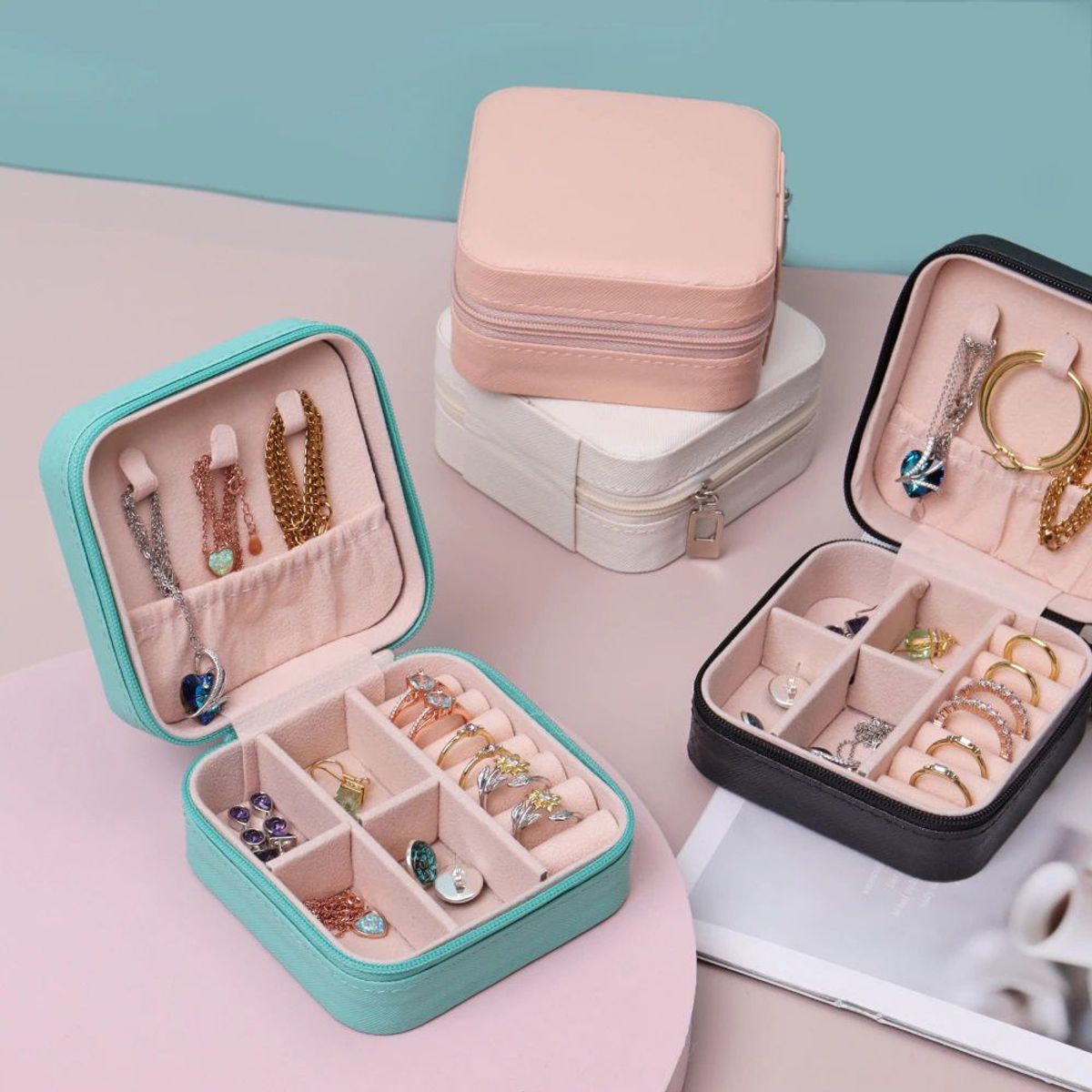 OEM - Mini Organizador de Joyas de Viaje Portátil con Cremallera